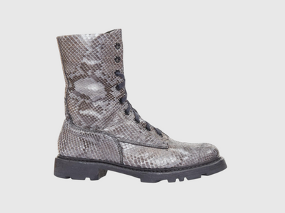 Men's genuine python leather boots side view