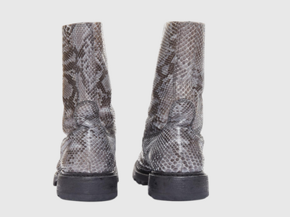 Back view of men's python leather boots