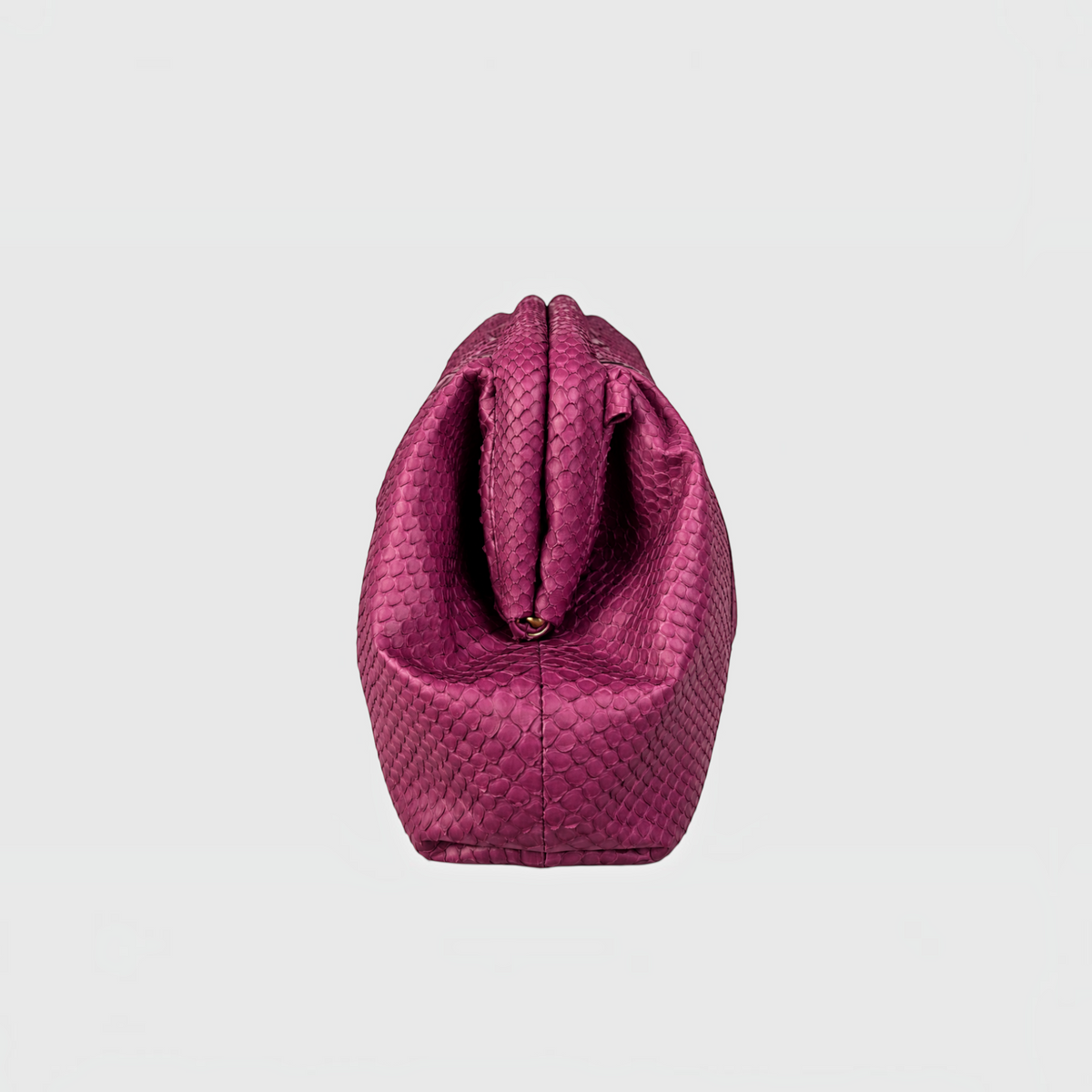 Deep plum python leather clutch, view 3 | Genuine Skins