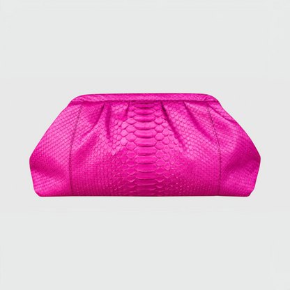 Purple genuine python leather clutch | Genuine Skins