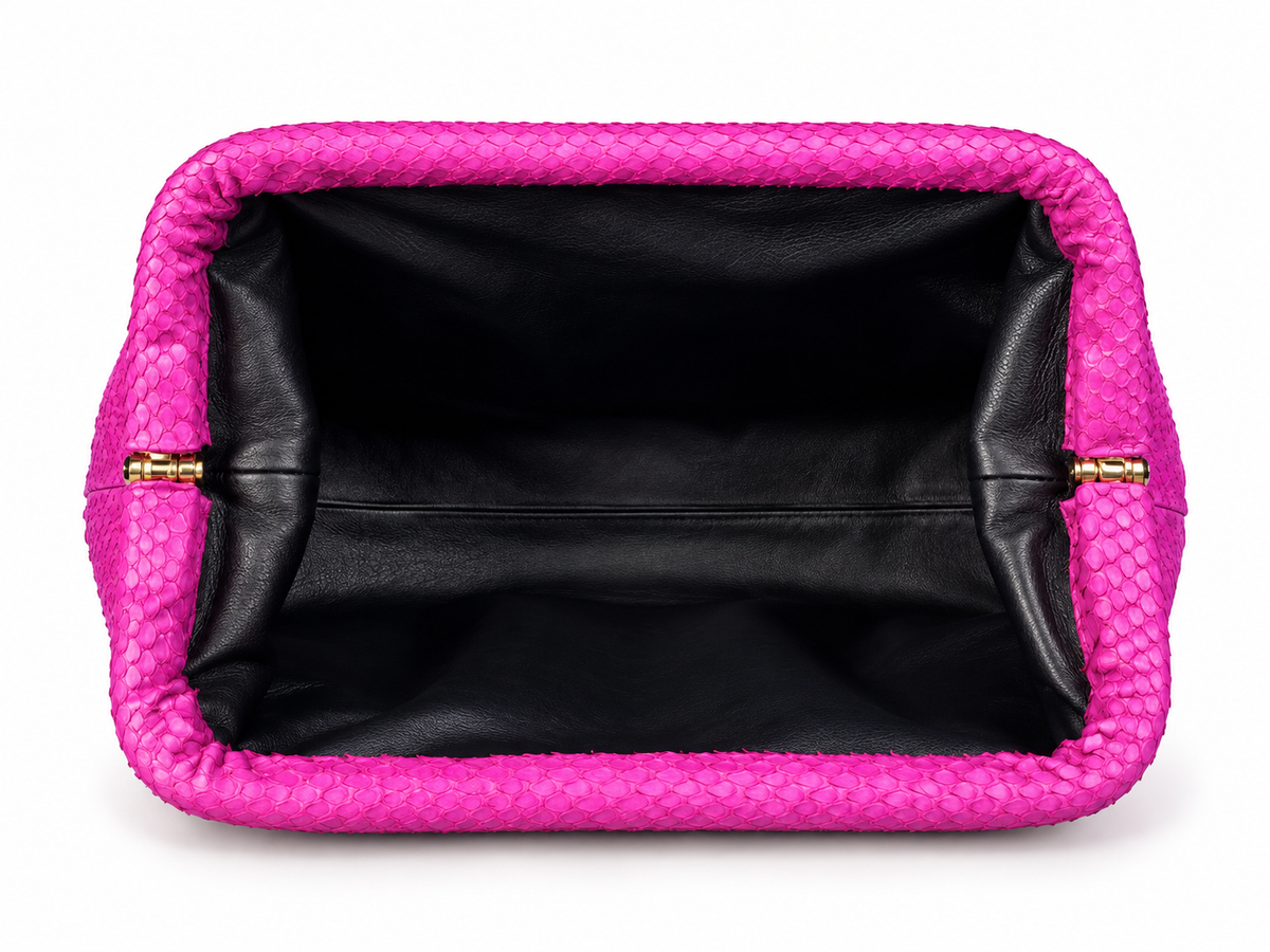 Genuine Python Leather Clutch – Luxury Exotic Leather Bag