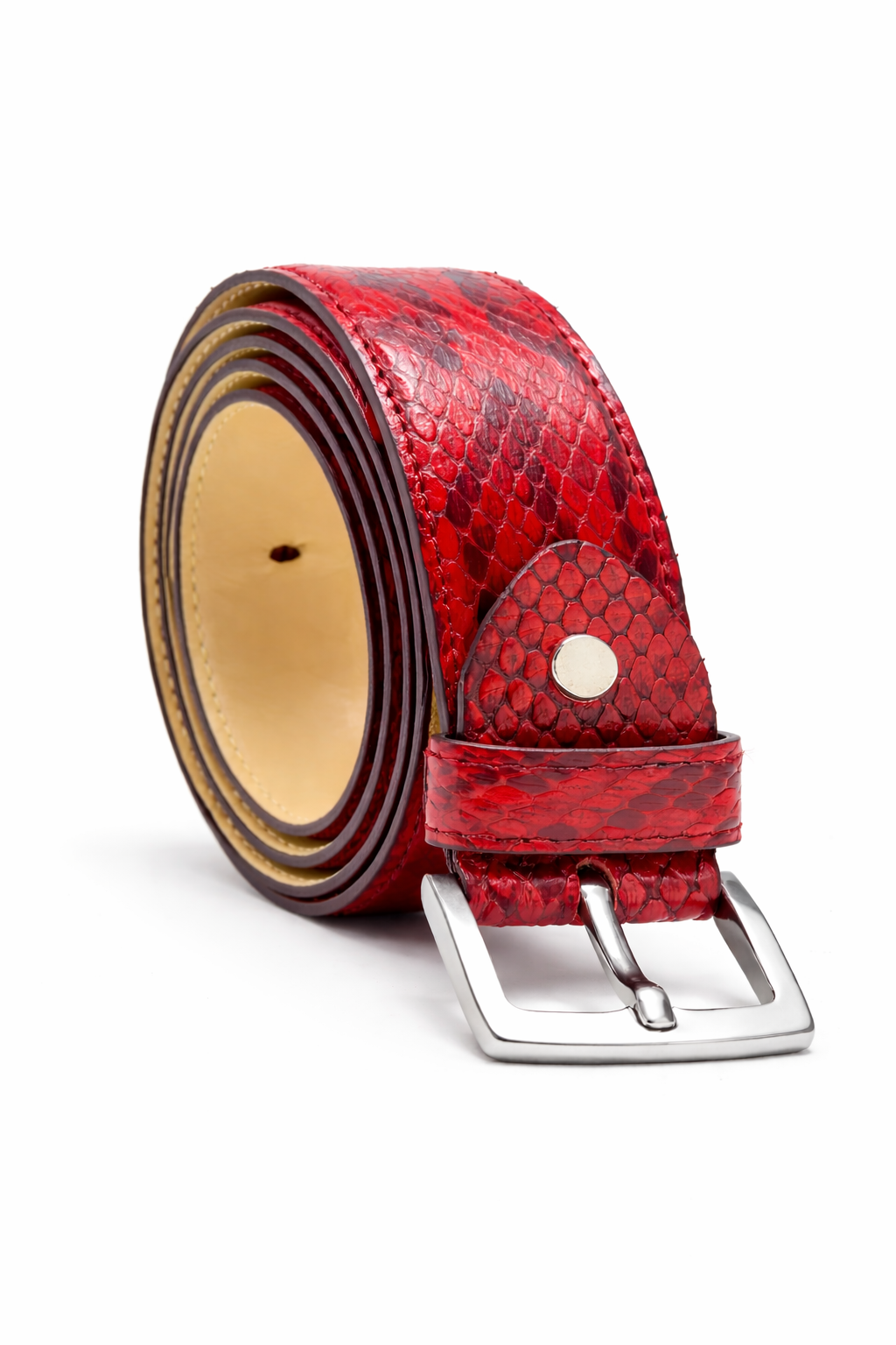RED SNAKE SKIN BELT