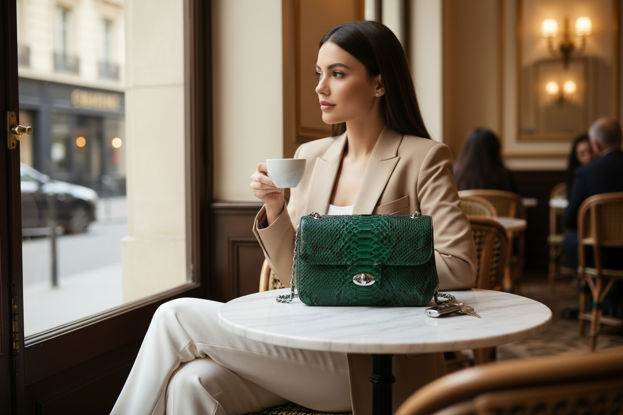 Emerald Python Leather