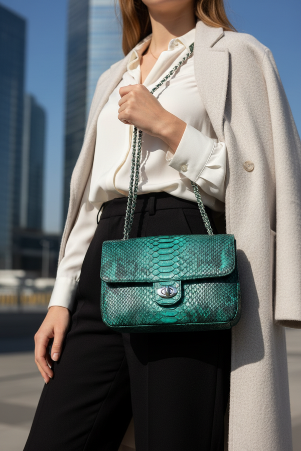 Emerald Python Leather
