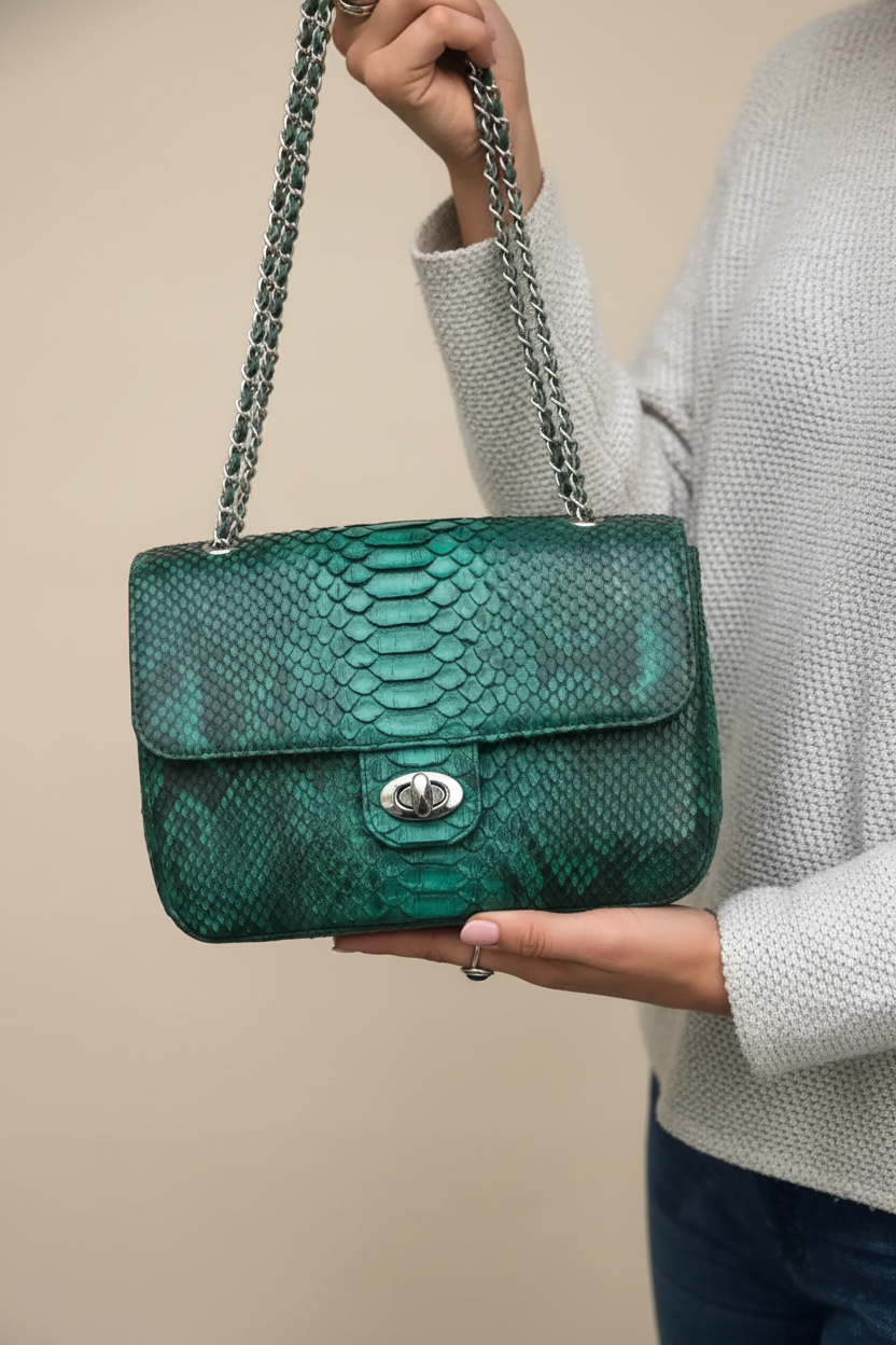 Emerald Python Leather