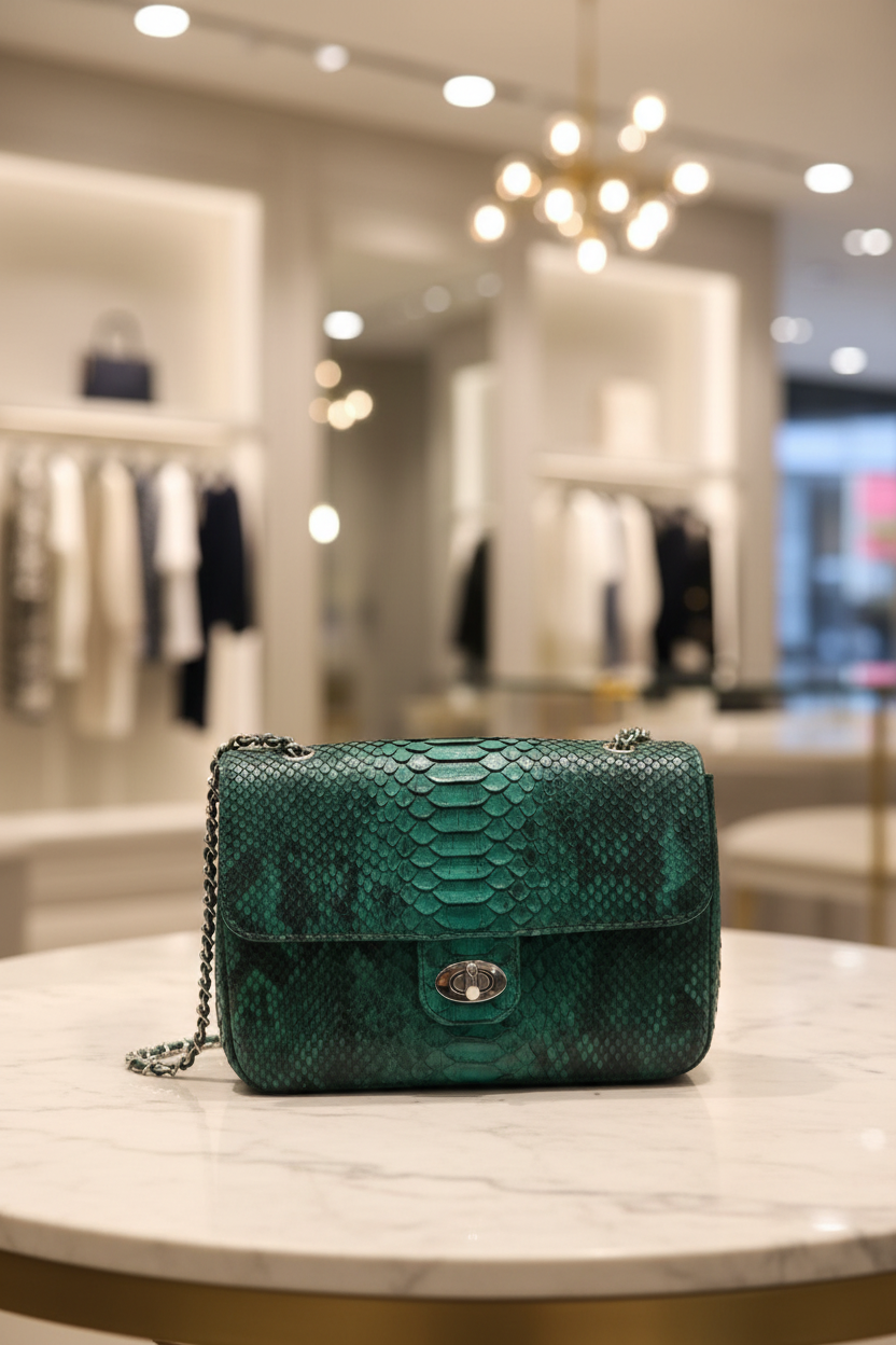 Emerald Python Leather