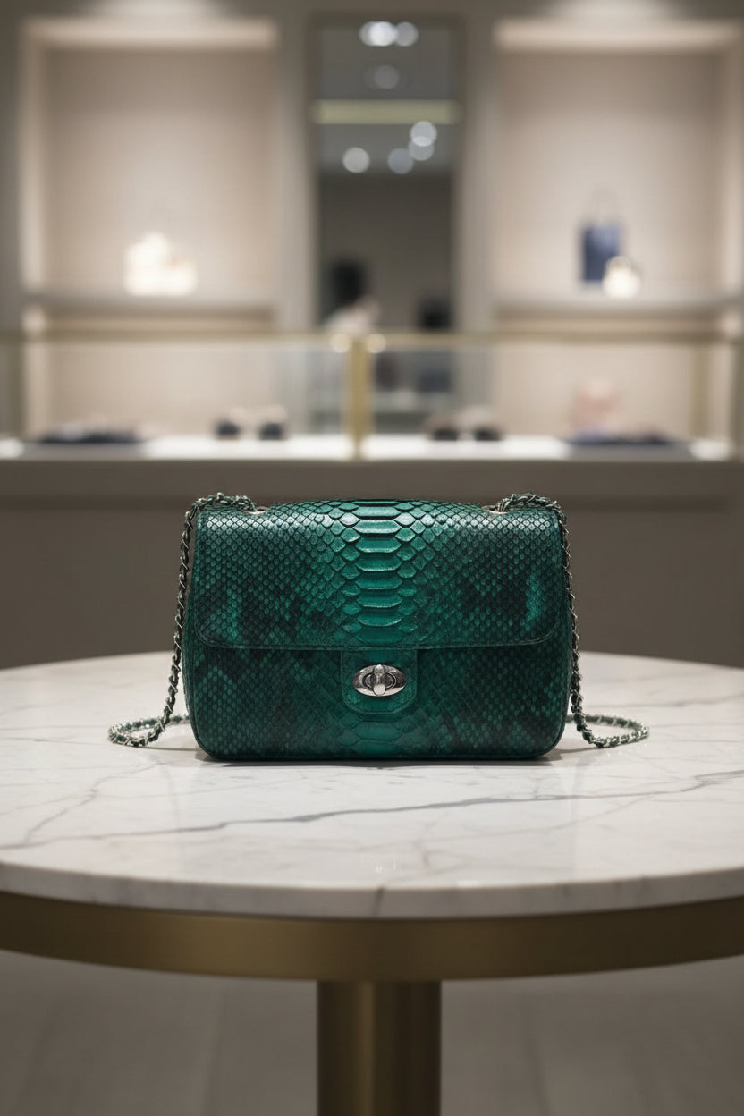 Emerald Python Leather
