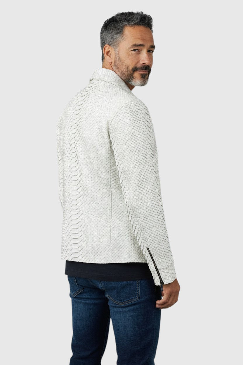 WEIẞE Python-Lederjacke