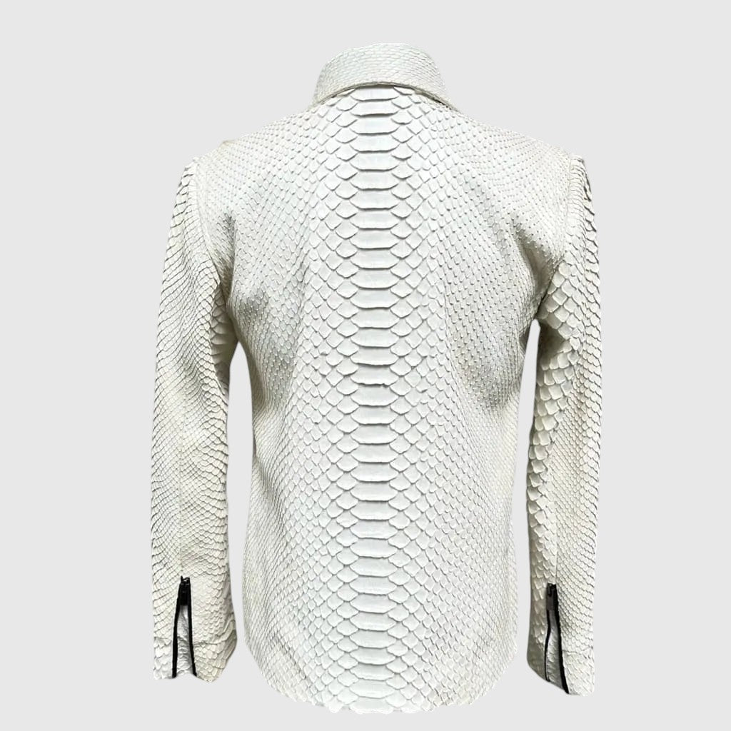 WEIẞE Python-Lederjacke