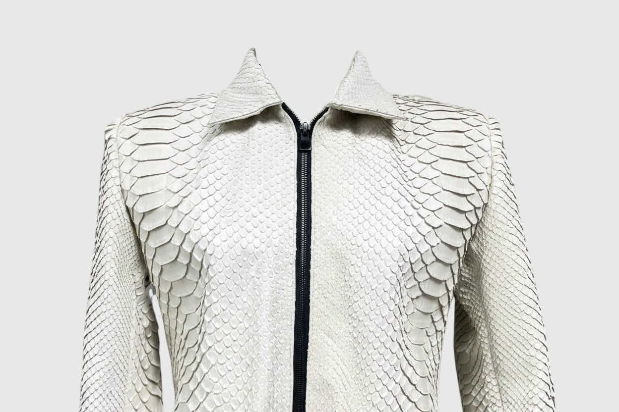 WEIẞE Python-Lederjacke