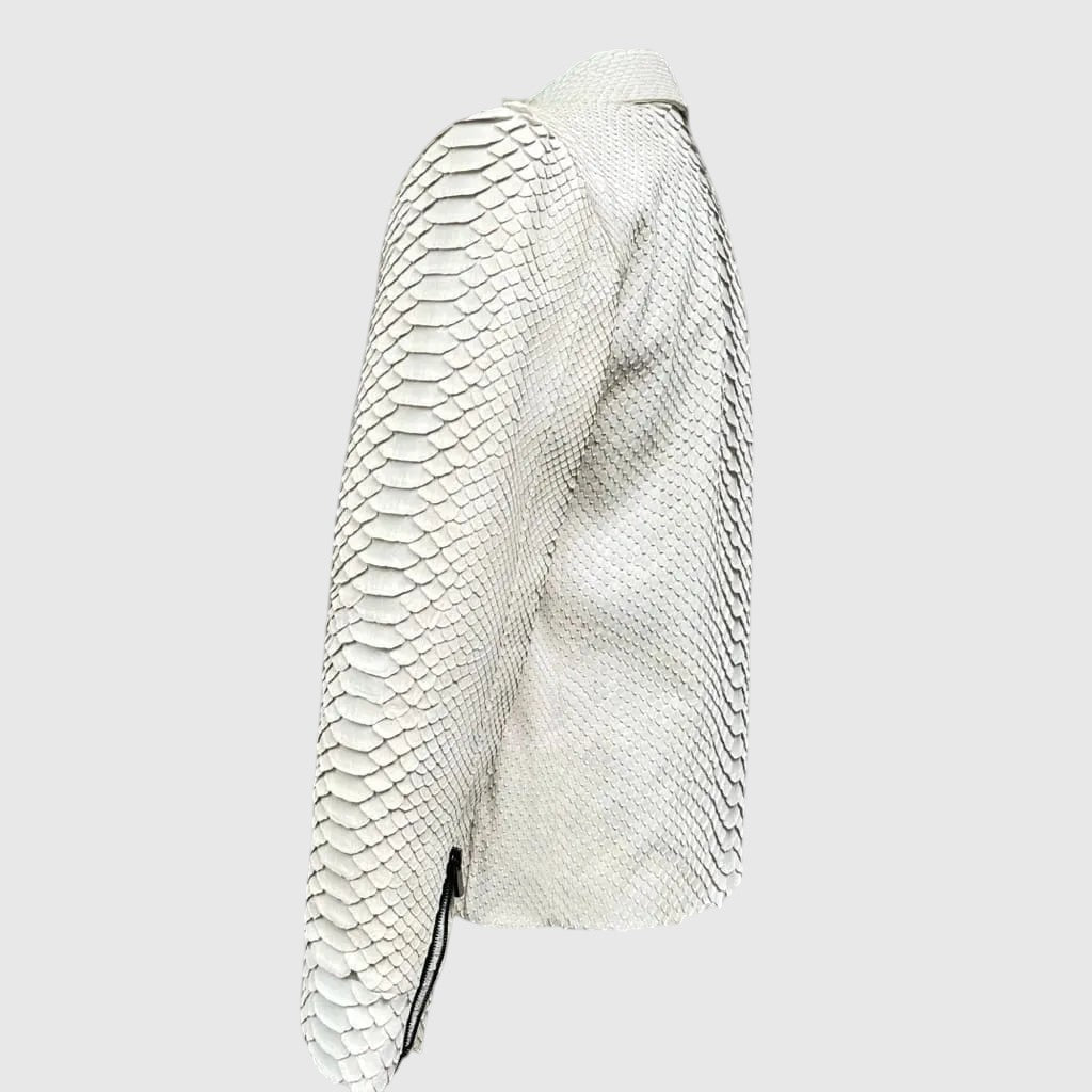 WEIẞE Python-Lederjacke