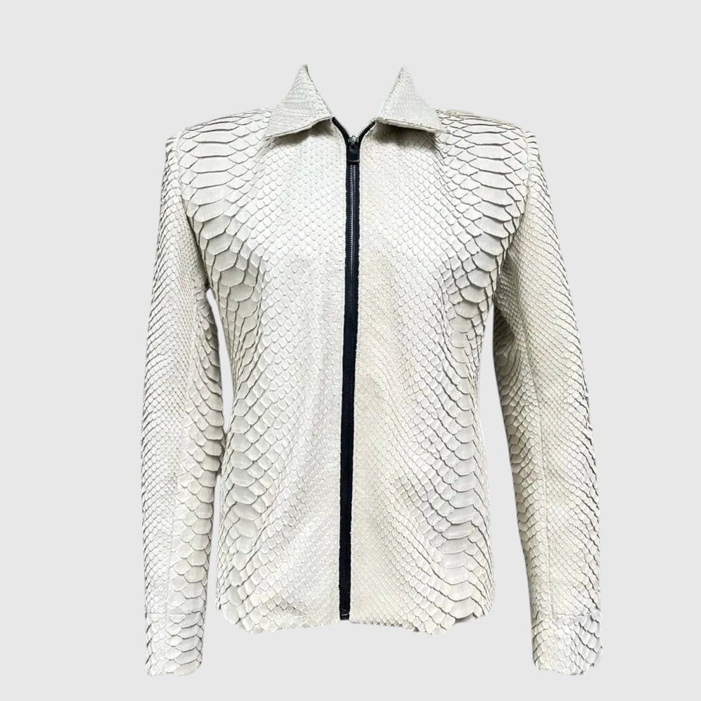 WEIẞE Python-Lederjacke