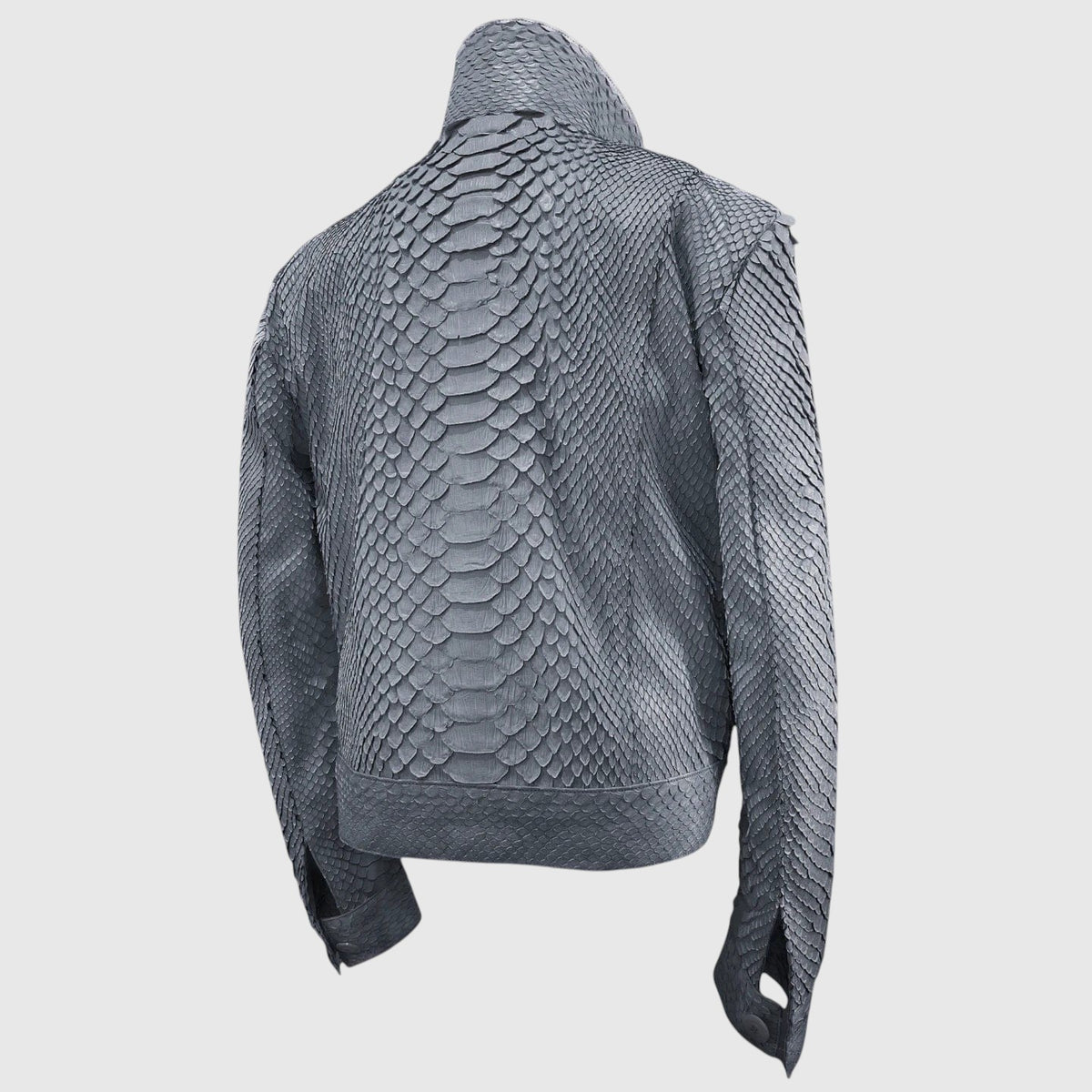 graue Python-Lederjacke