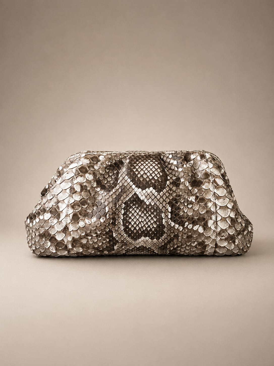 Python Cloud Clutch – Natural Python Leather Bag
