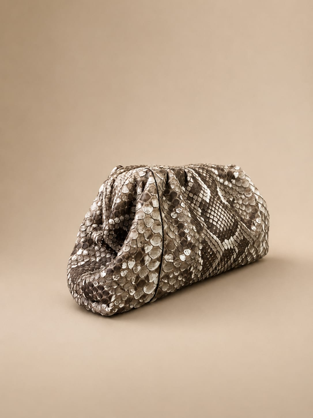 Python Cloud Clutch – Natural Python Leather Bag