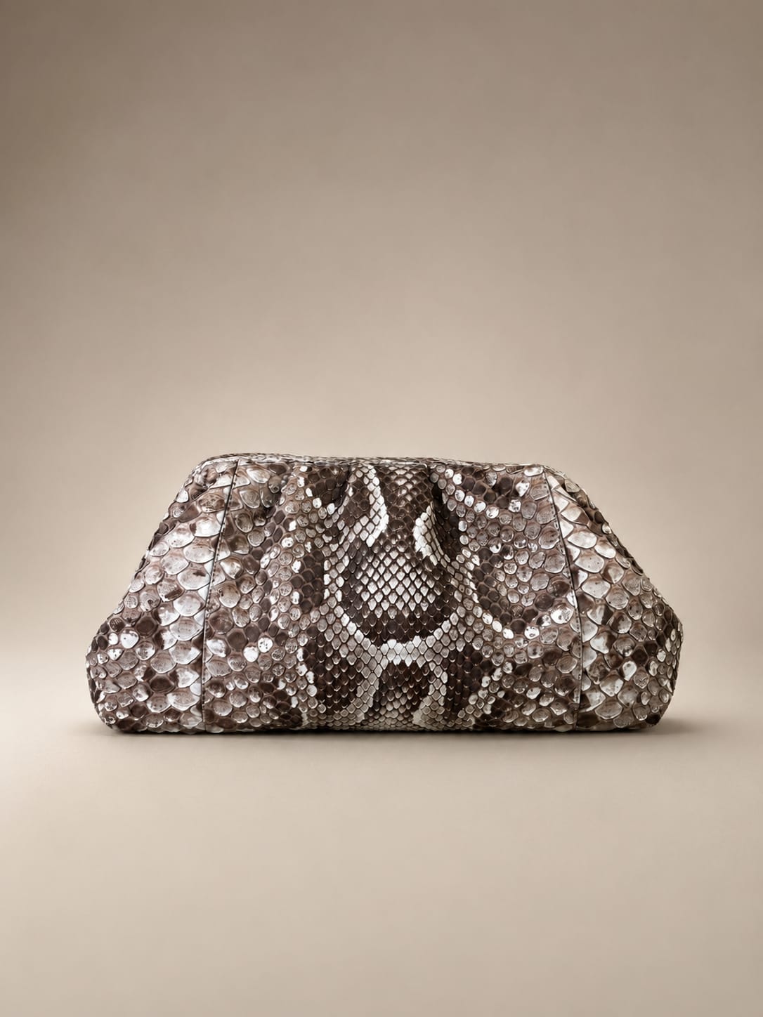 Python Cloud Clutch – Natural Python Leather Bag