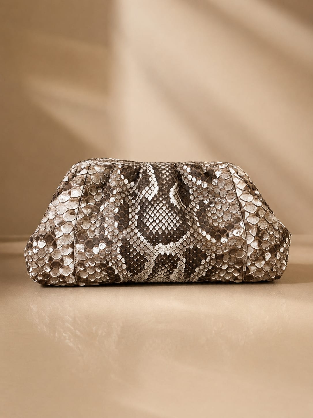 Python Cloud Clutch – Natural Python Leather Bag