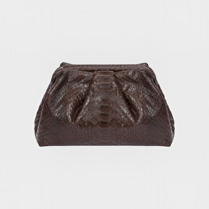 Brown Dark python leather clutch, view 4 | Genuine Skins