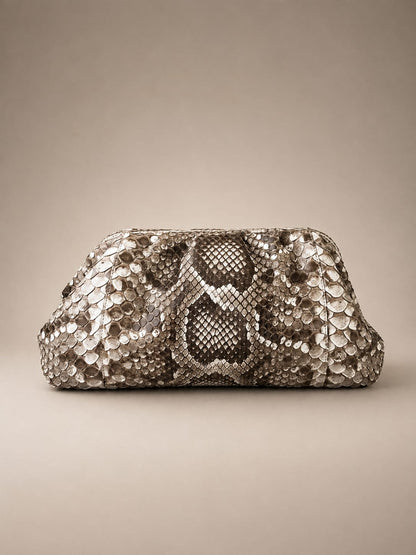 Genuine python leather clutch detail | Genuine Skins