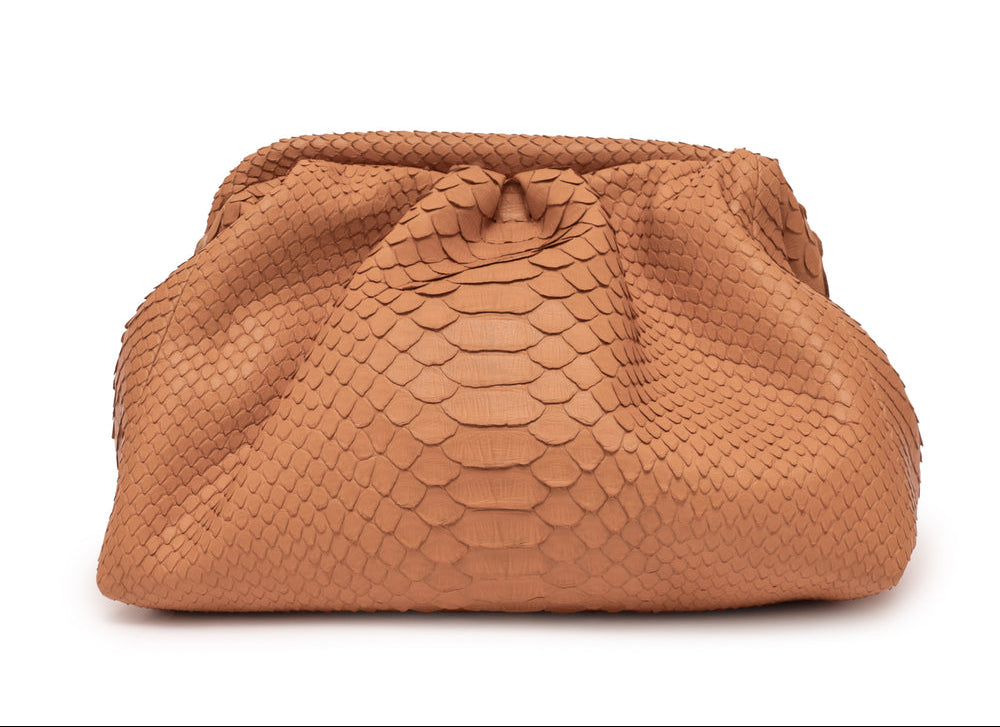 Genuine Python Leather Clutch – Luxury Exotic Leather Bag