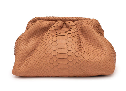 Genuine Python Leather Clutch – Luxury Exotic Leather Bag