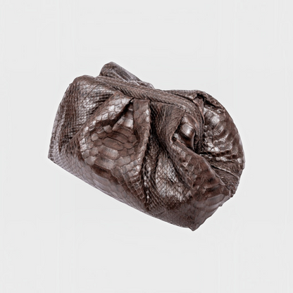 Brown Dark python leather clutch, view 3 | Genuine Skins