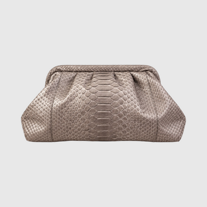 Genuine Python Leather Clutch – Luxury Exotic Leather Bag