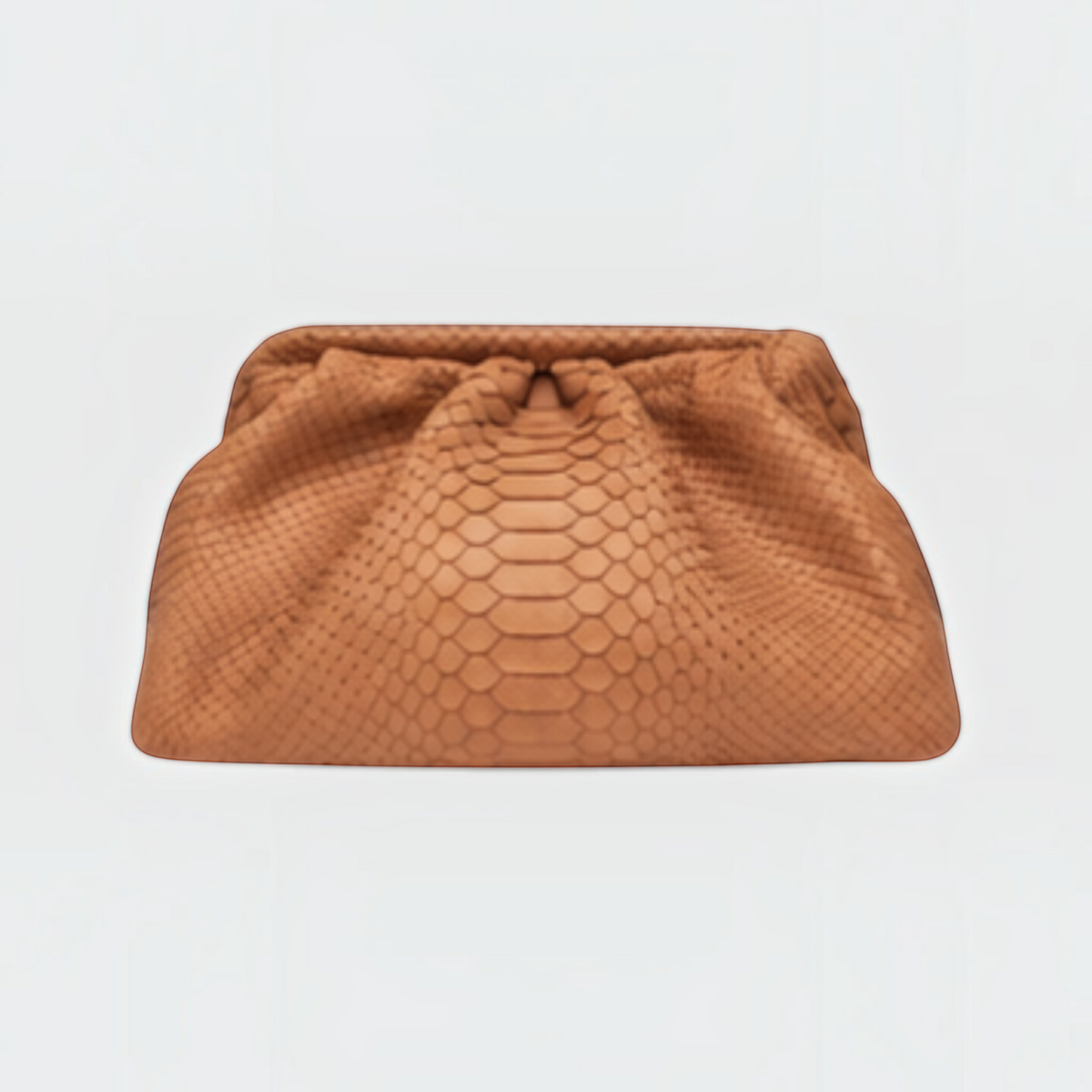Camel genuine python leather clutch | Genuine Skins
