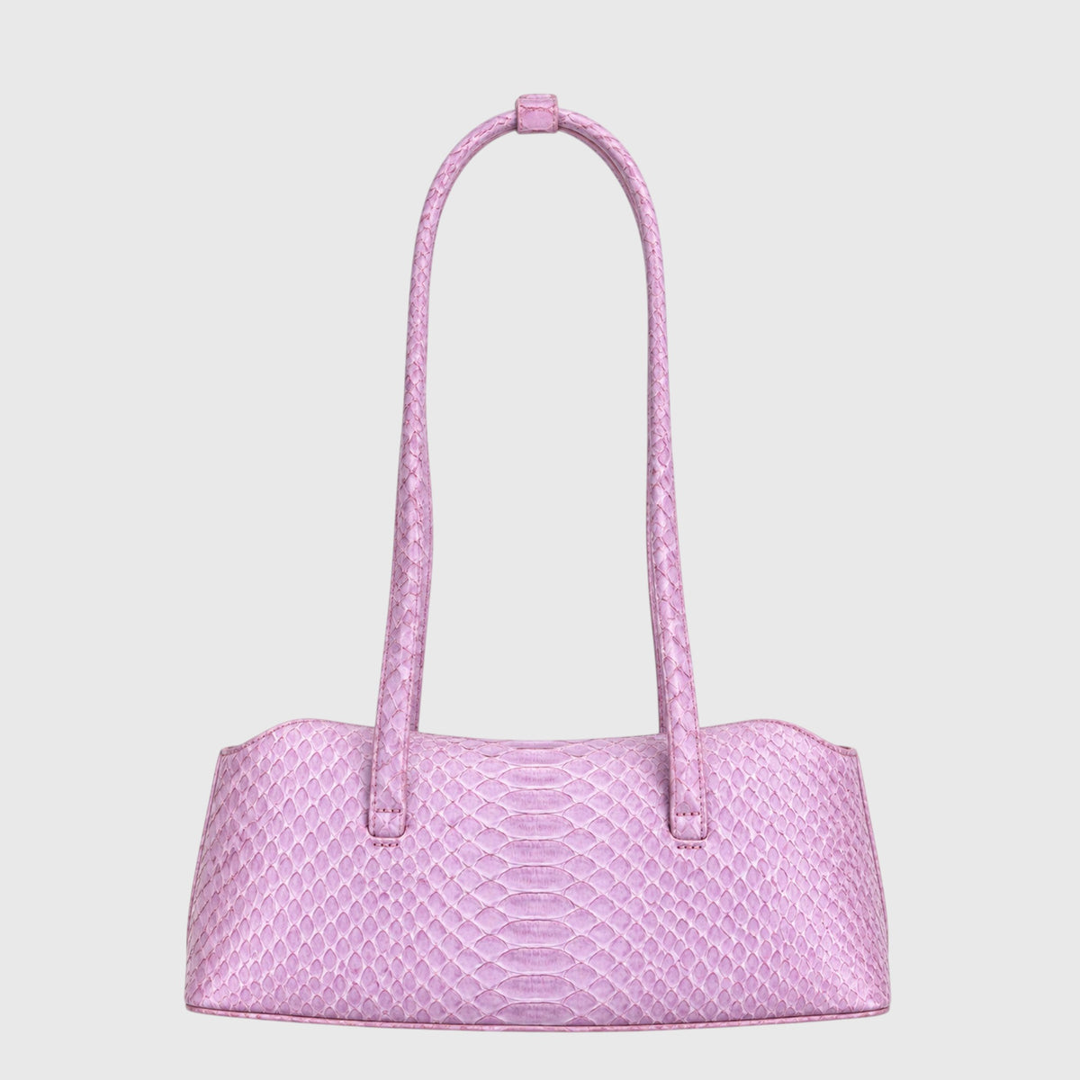 Python Signature Tote pastel pink python leather alternate front view