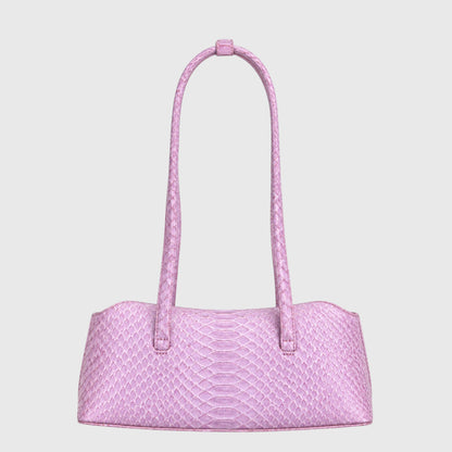 Python Signature Tote pastel pink python leather alternate front view