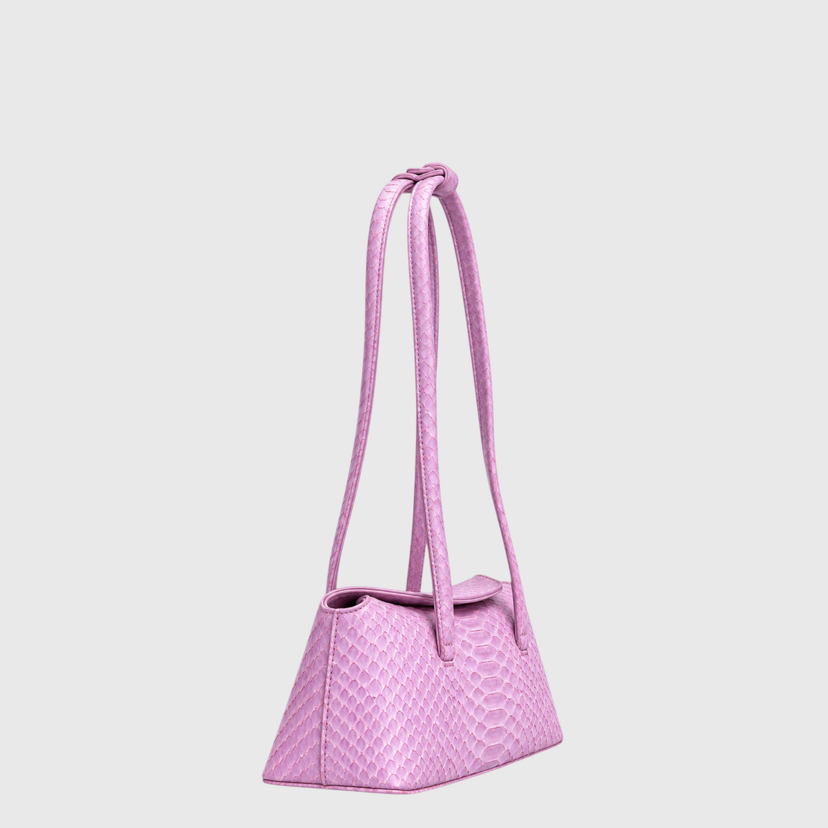 Python Signature Tote pastel pink python leather side view