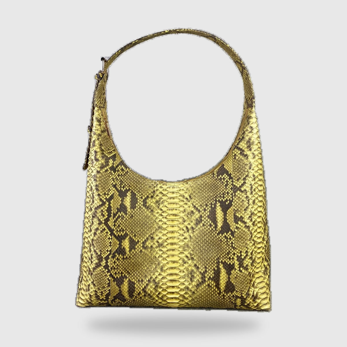 Yellow genuine python leather hobo bag back view | Genuine Skins