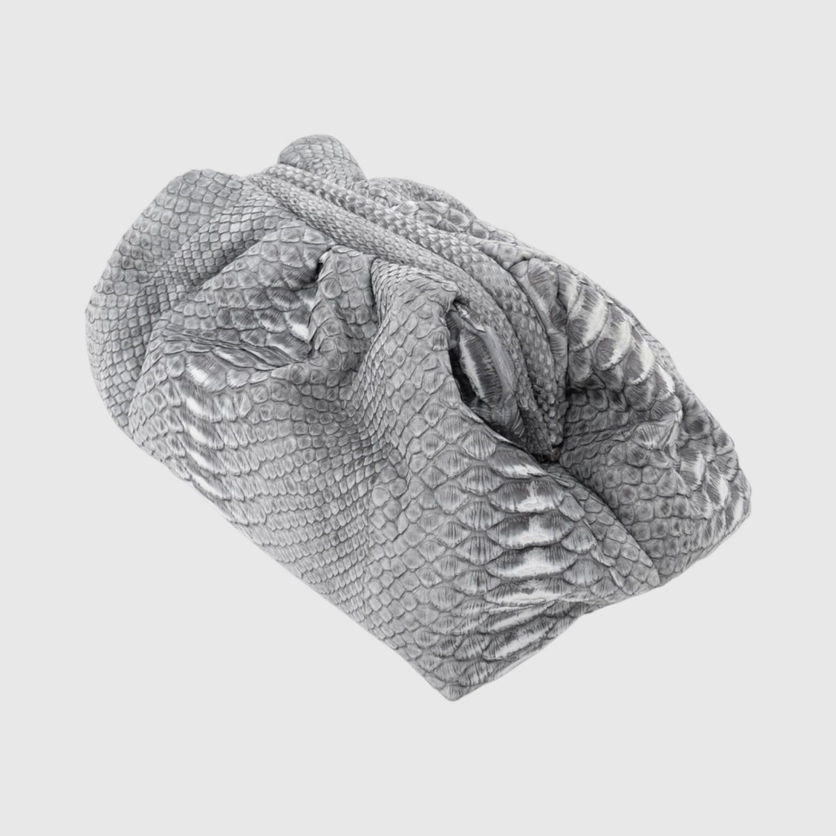 Grey python leather clutch, genuine exotic leather, view 2 | Genuine Skins