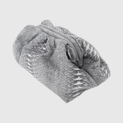 Grey python leather clutch, genuine exotic leather, view 2 | Genuine Skins