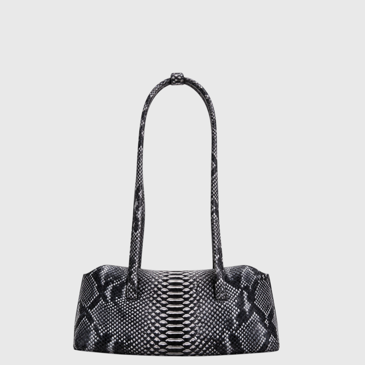 Genuine Skins Python Signature Tote Black / Grey – alternate frontal studio view