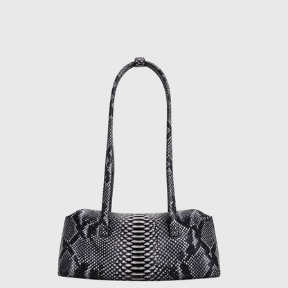 Genuine Skins Python Signature Tote Black / Grey – alternate frontal studio view