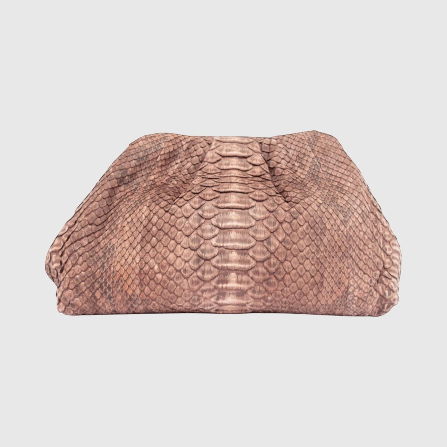 Pochette Leather craftman Python Cloud en cuir de python naturel avec silhouette sculpturale et motif écailles unique