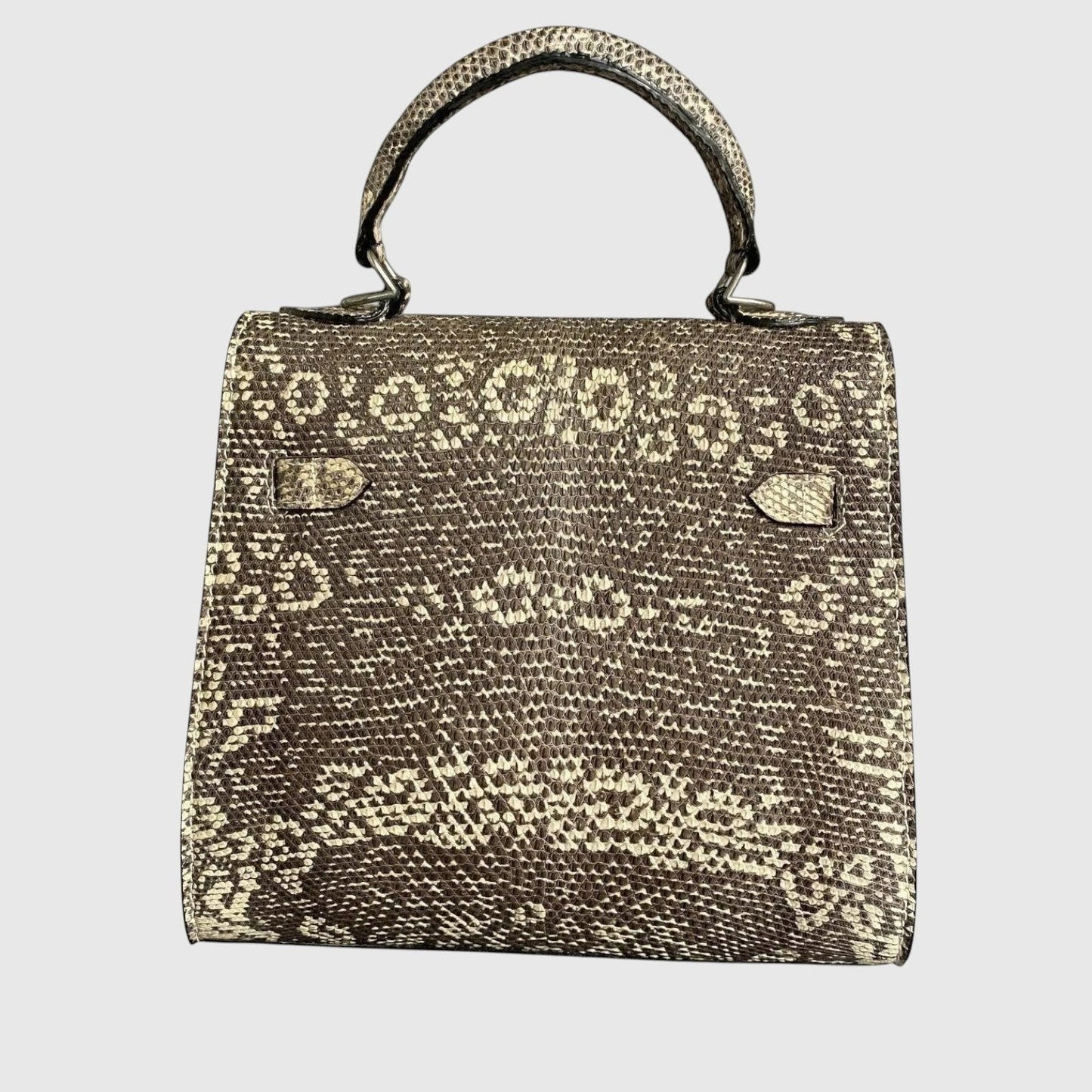Sac à main Leather craftman en cuir de lézard véritable avec poignée supérieure structurée et texture naturelle unique