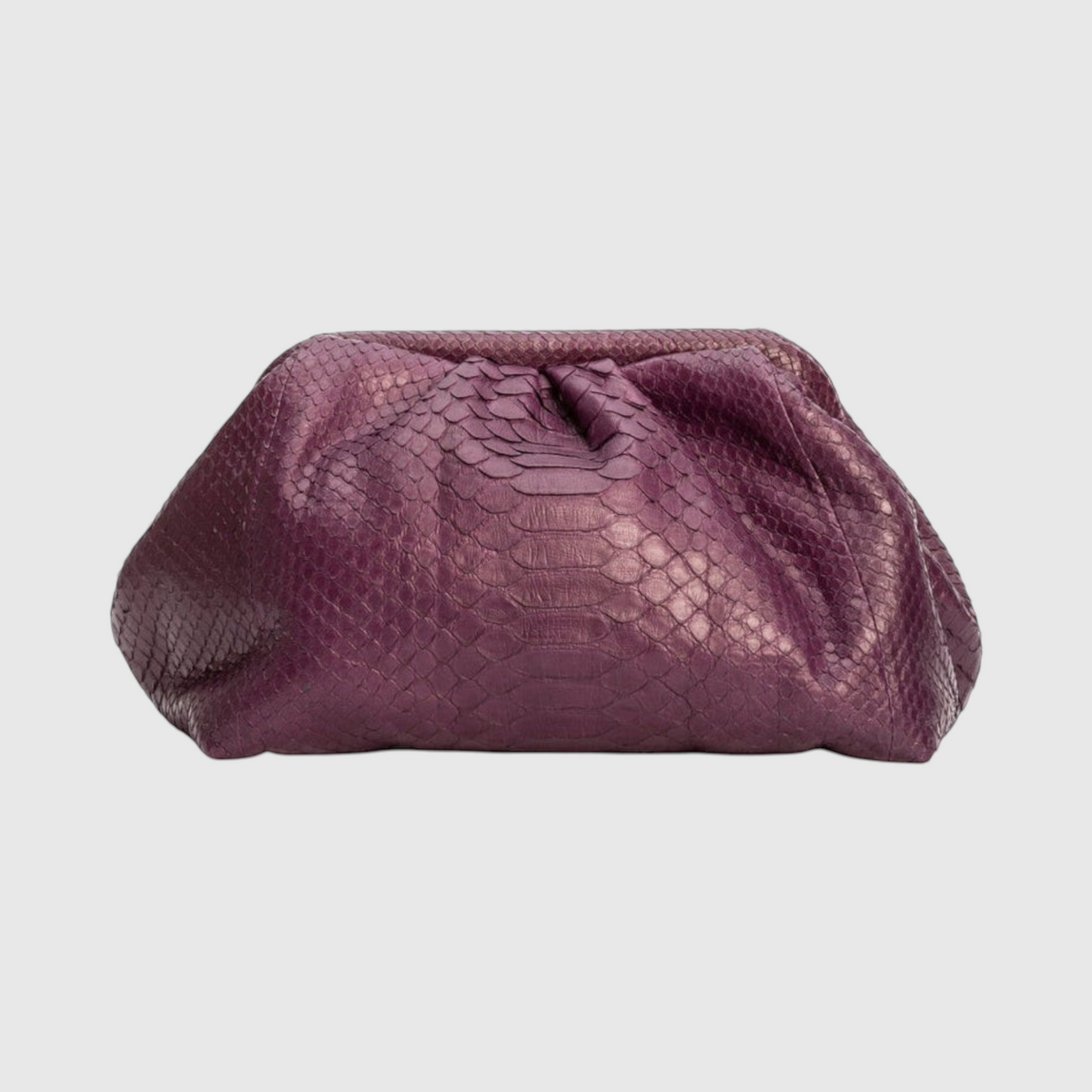 Purple python leather clutch, genuine exotic leather, view 1 | Genuine Skins