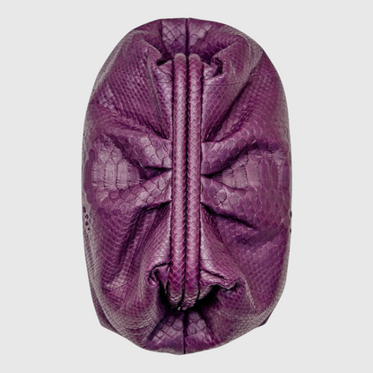 Purple python leather clutch, genuine exotic leather, view 3 | Genuine Skins