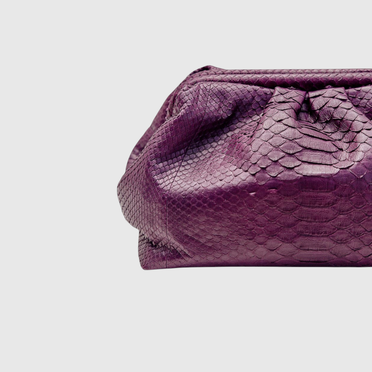 Purple python leather clutch, genuine exotic leather, view 4 | Genuine Skins