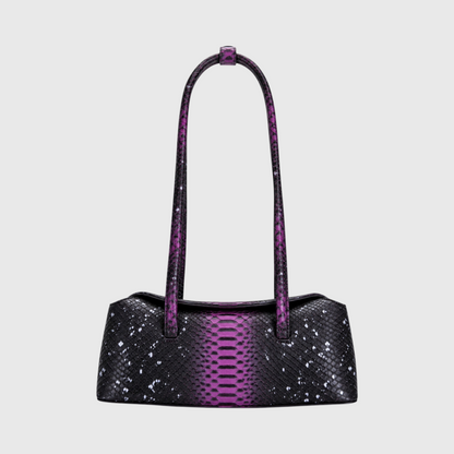 Python Signature Tote Black and Fuchsia — straight-on frontal studio image
