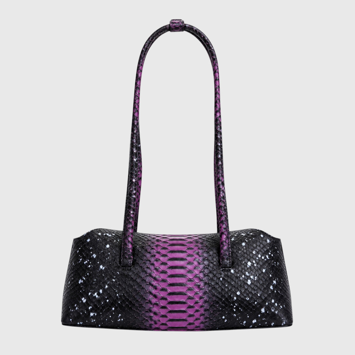 Python Signature Tote Black and Fuchsia — alternate straight-on studio view