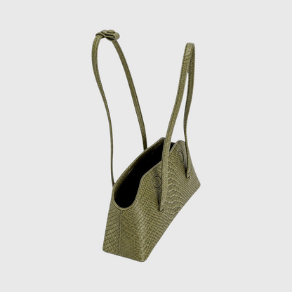 Green Python Signature Tote natural scale texture