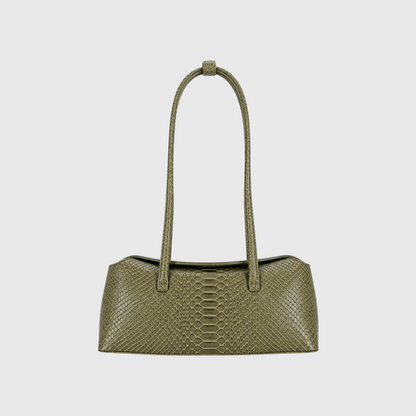 Genuine Skins Python Signature Tote in green genuine python leather