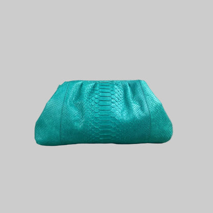 Genuine python leather clutch Turquoise – original photo, view 3, 2048 x 2048